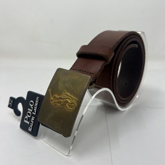 Polo Ralph Lauren Men's Dress Belt Brown Italian Leather Size 32 VTG NWT - Picture 1 of 11